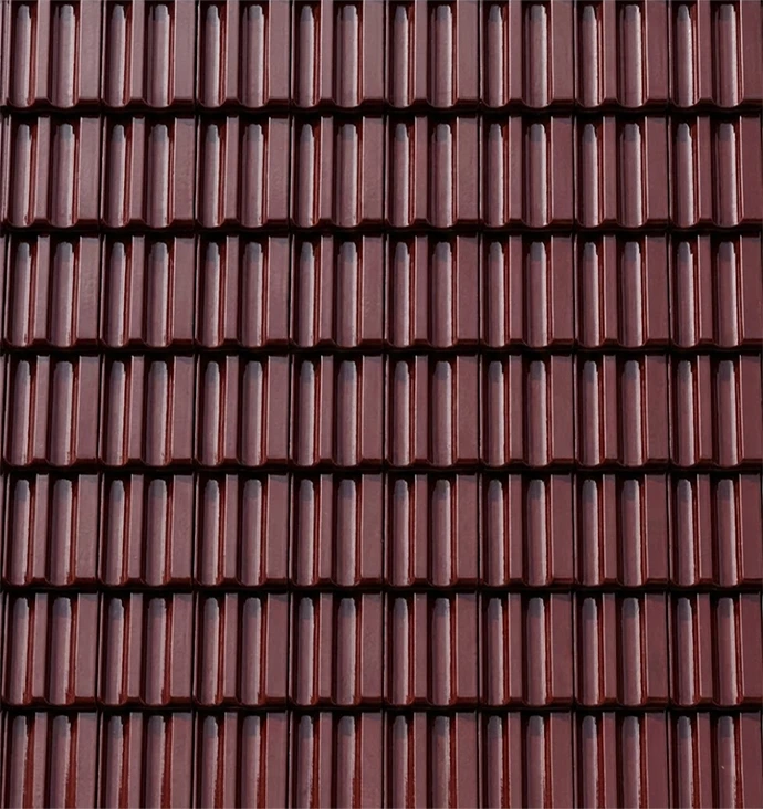 BRAAS Granat 13V Rotbuche seidenmatt glasiert - Premium Tondachziegel