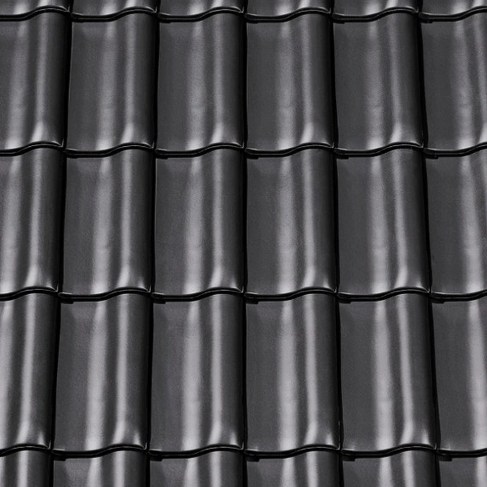 CREATON Harmonie Flachdachziegel in Anthrazit – klassischer Tondachziegel mit harmonischer Wellenform
