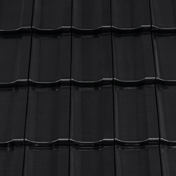 CREATON Cantus Reformziegel in Anthrazit matt – durchgefärbter Tondachziegel für modernes Deckbild